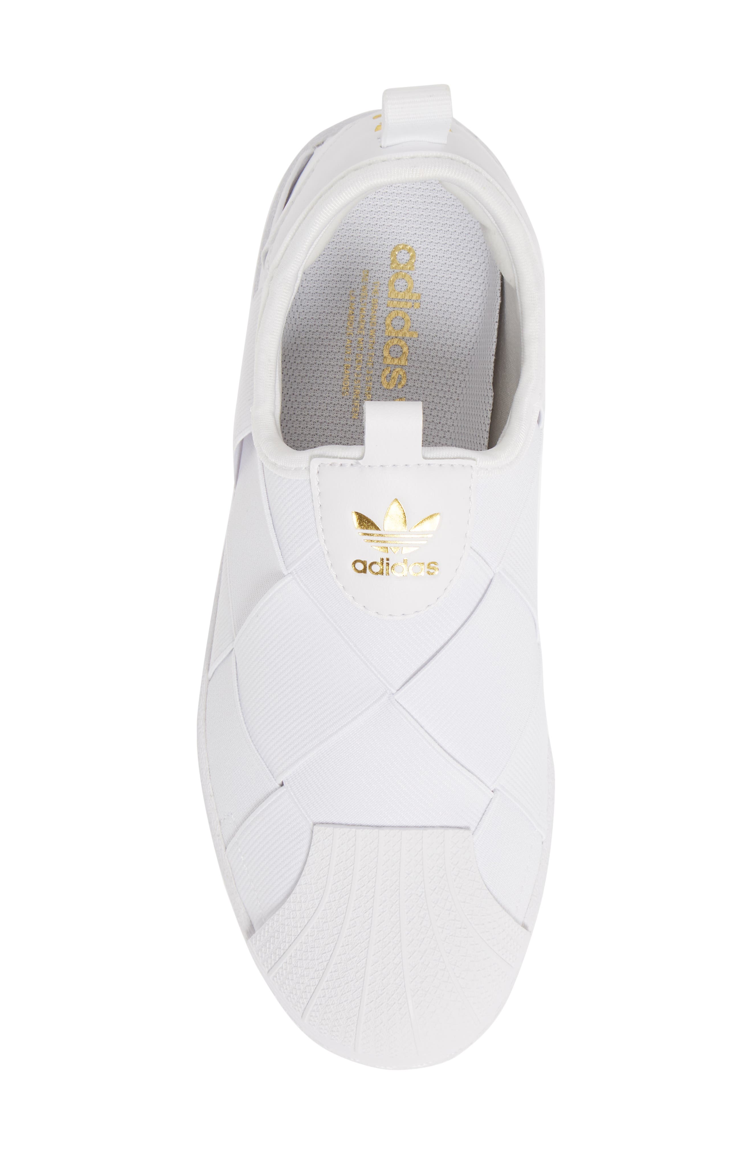 Superstar Slip-On Sneaker, Alternate, color, WHITE/ WHITE/ GOLD