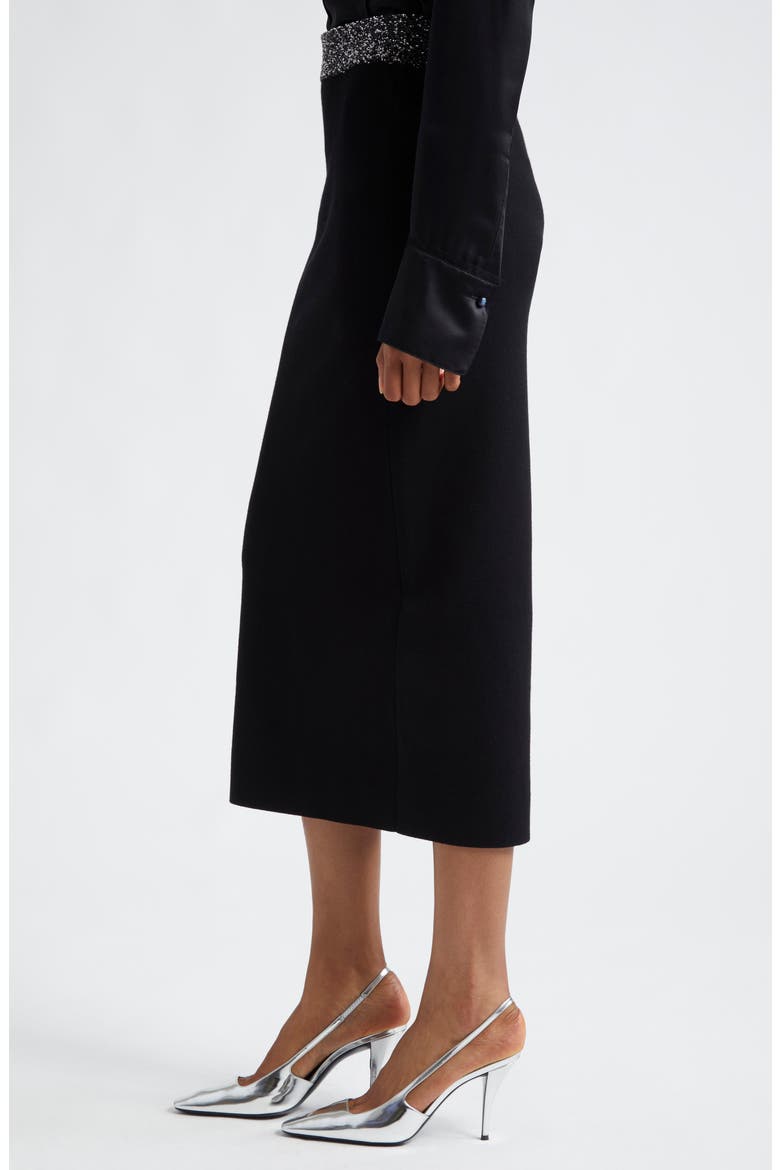 Jane Sequin Embellished Knit Midi Pencil Skirt, Alternate, color, BLACK/ SILVER