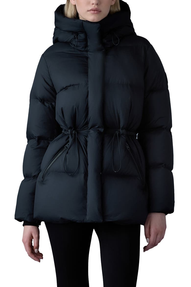 Freya-SW Water Repellent 750 Fill Power Down Puffer Jacket, Main, color, BLACK