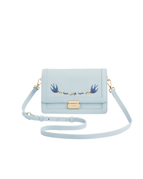 Bird Embroidered Foldover Purse