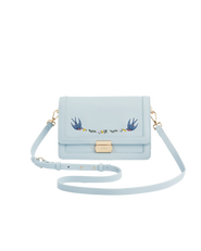 Fable England Bird Embroidered Foldover Purse