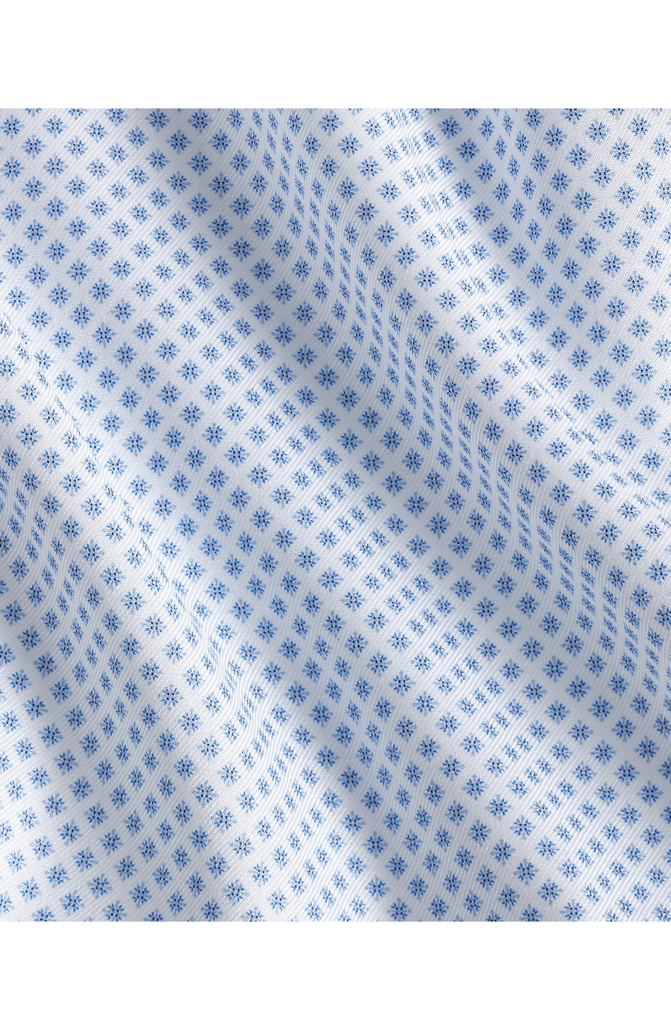 David Donahue Slim Fit Neat Print Stretch Cotton Twill Dress Shirt (Men ...