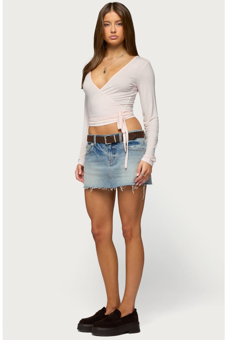 Malenna Wrap Crop Top, Alternate, color, LIGHT-PINK