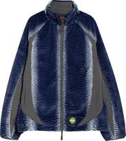 PLEASURES Zebra Stripe Fuzzy Jacket