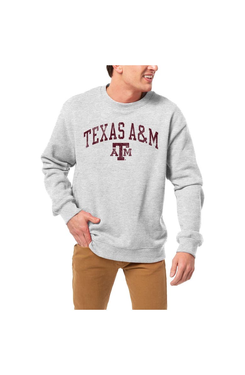 LEAGUE COLLEGIATE WEAR Men's League Collegiate Wear Gray Texas A&M Aggies 1965 Arch Essential Pullover Sweatshirt, Main, color, Gray