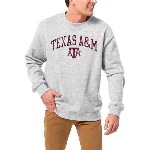 Men's League Collegiate Wear Gray Texas A&M Aggies 1965 Arch Essential Pullover Sweatshirt