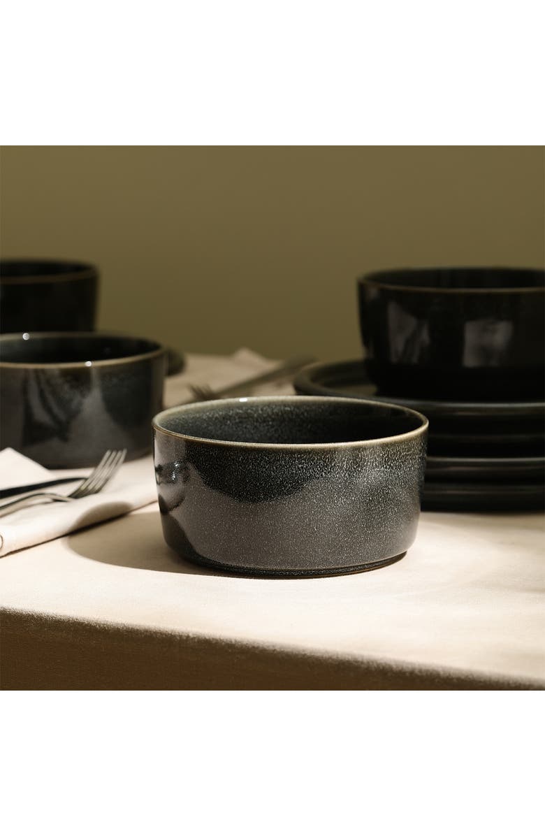 Stone Lain Eden Stoneware 24-Piece Dinnerware Set, Alternate, color, Charcoal Grey