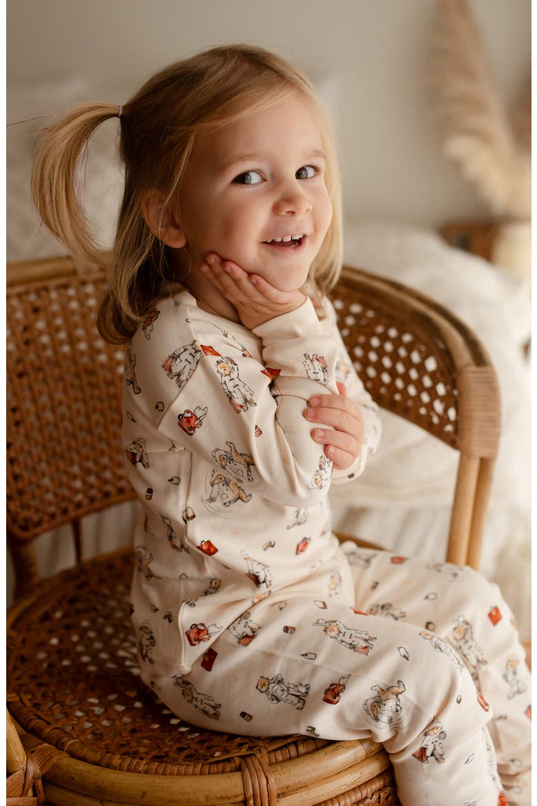 x Paddington Fitted Organic Cotton Two-Piece Pajamas, Alternate, color, ADVENTURE PADDINGTON