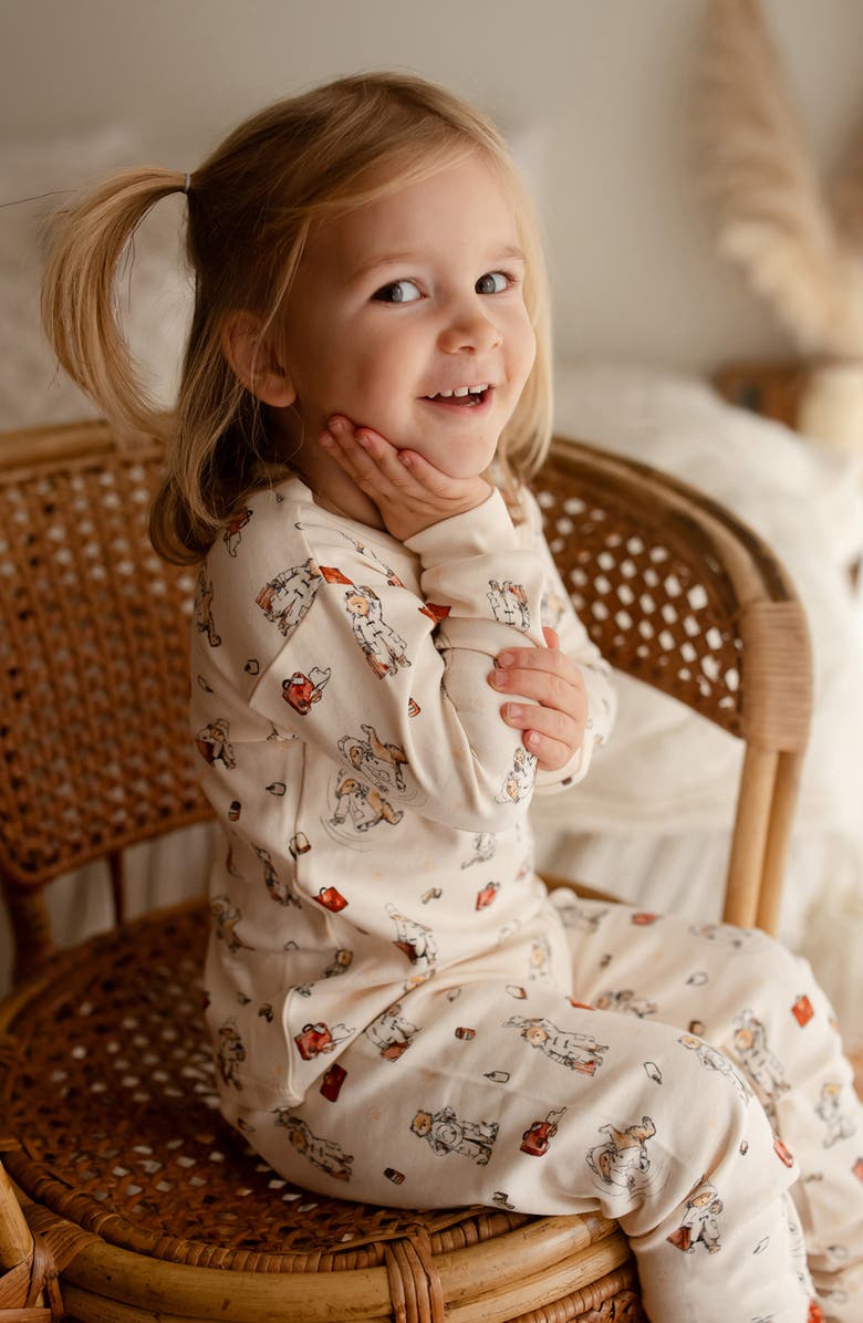 L'ovedbaby x Paddington Fitted Organic Cotton Two-Piece Pajamas, Alternate, color, Adventure Paddington