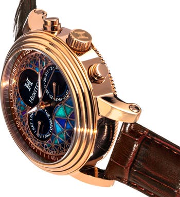 Legacy Leather-Band Watch w/Day/Date