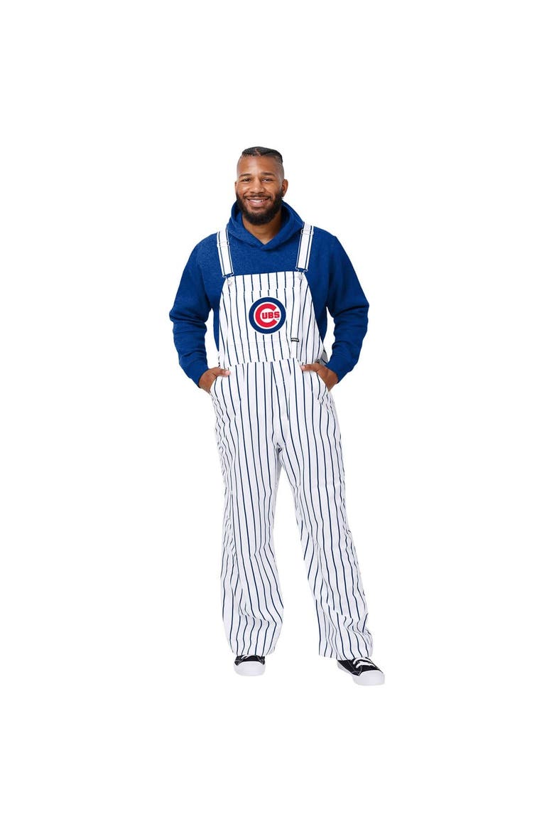 Men's FOCO  White Chicago Cubs Pinstripe Bib Overalls, Alternate, color, White