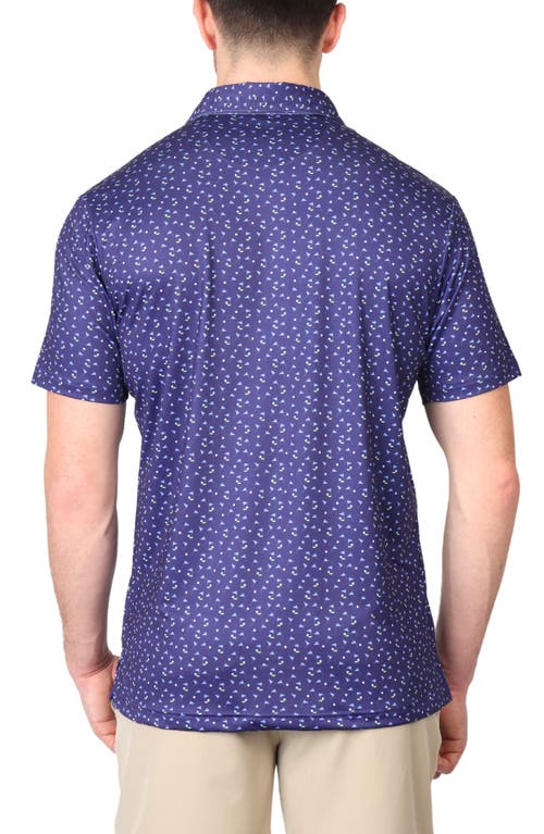 Tailorbyrd Pin Flags Performance Golf Polo In Navy