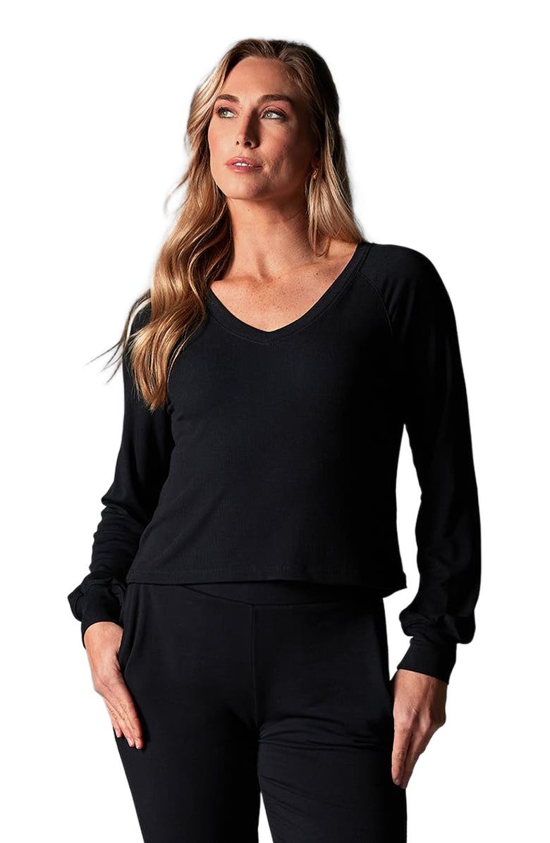 Tavi Rib Long Sleeve, Alternate, color, Ebony