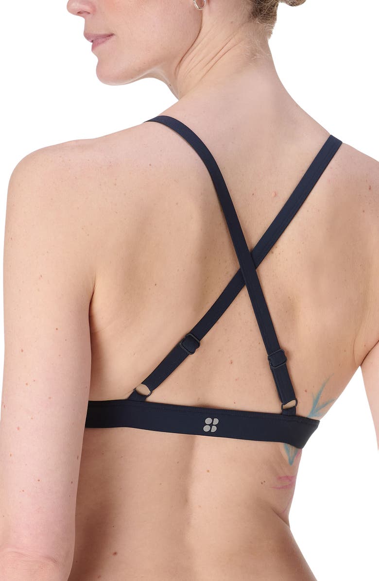 Sweaty Betty Core Racerback Bikini Top, Alternate, color, Blue Coastal Stripe