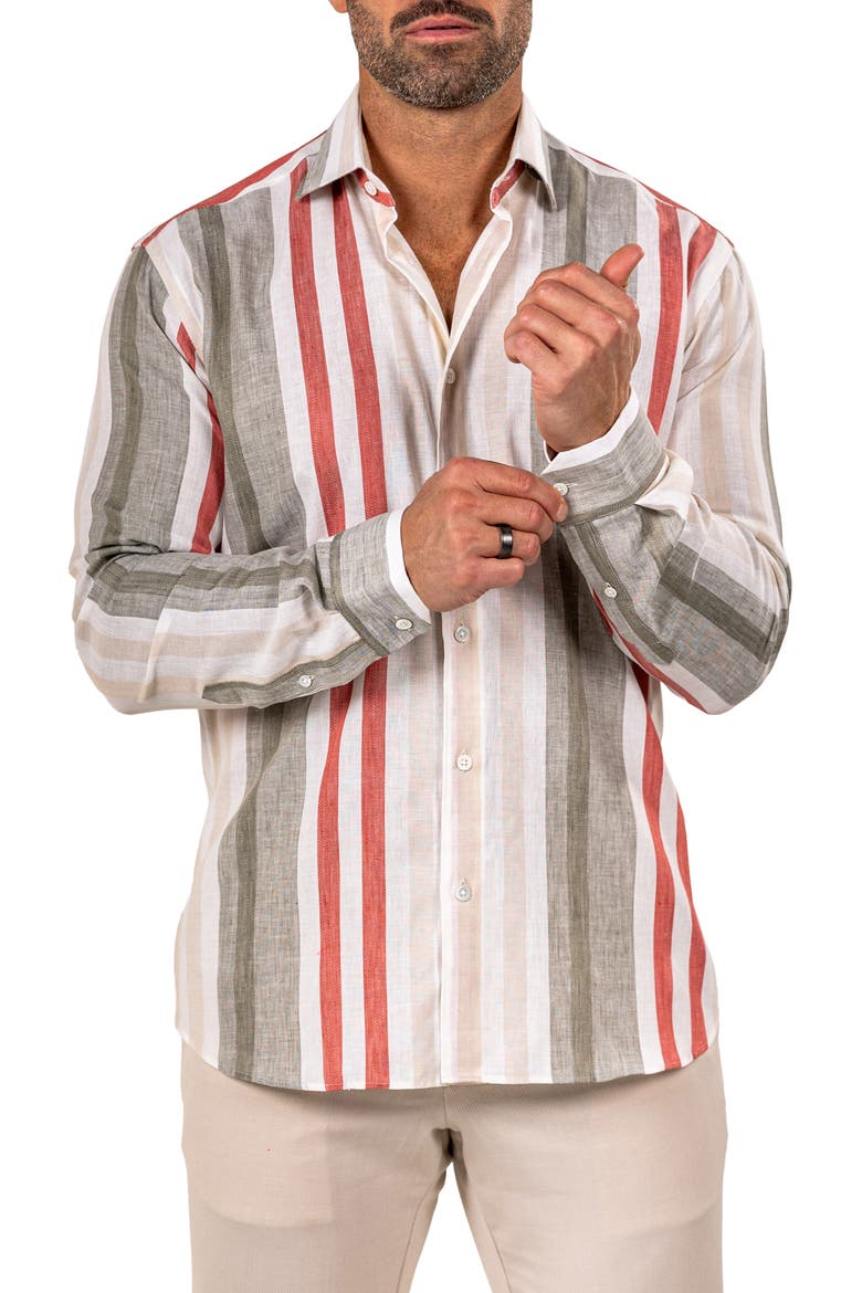 Fibonacci Marthy Contemporary Fit Button-Up Shirt, Alternate, color, WHITE/MULTI