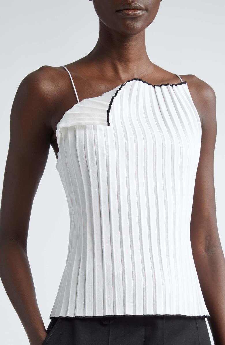 Jacquemus Le Haut Maille Plissé Folded Camisole, Alternate, color, White