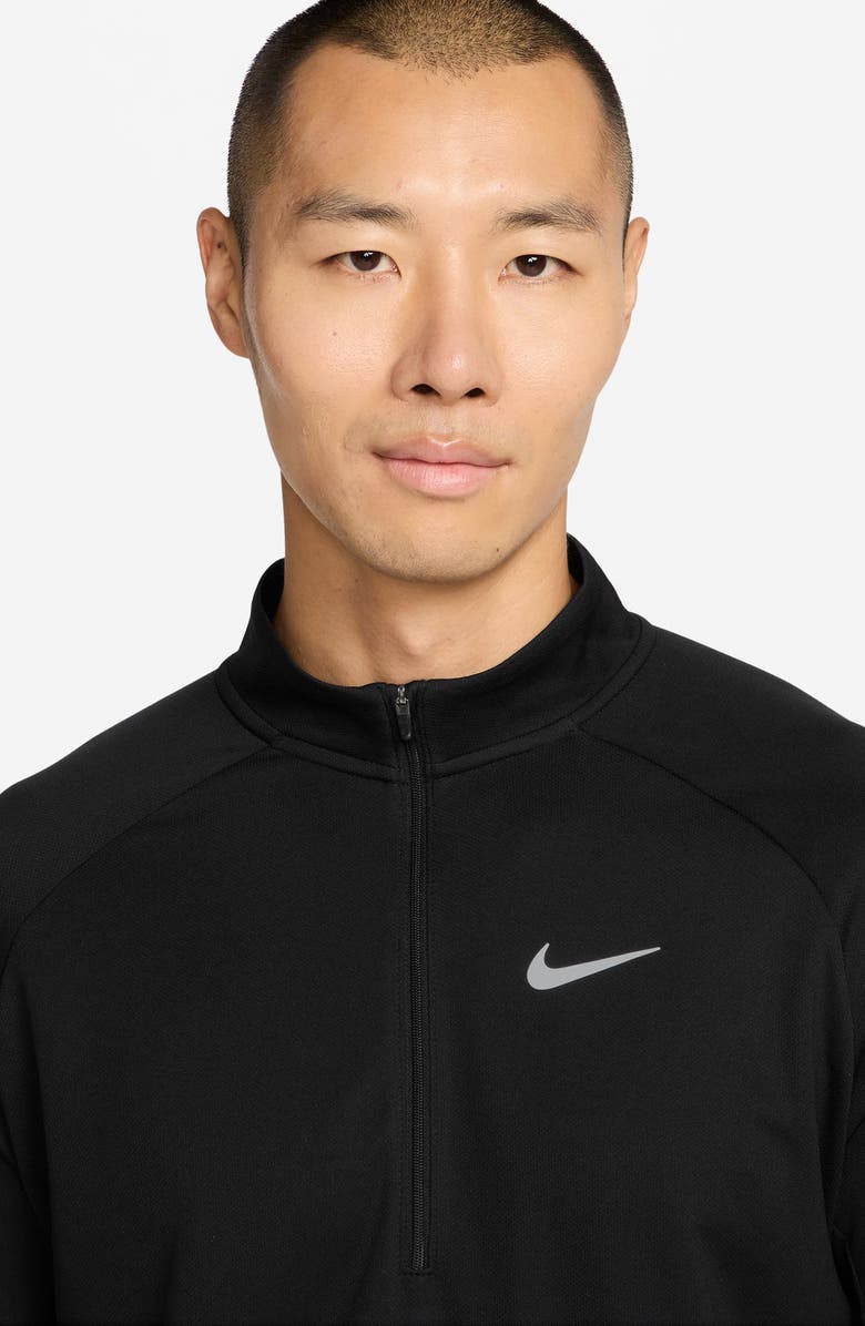 Nike Miler Dri-FIT UV Long Sleeve Running Top, Alternate, color, Black/ Reflective Silver