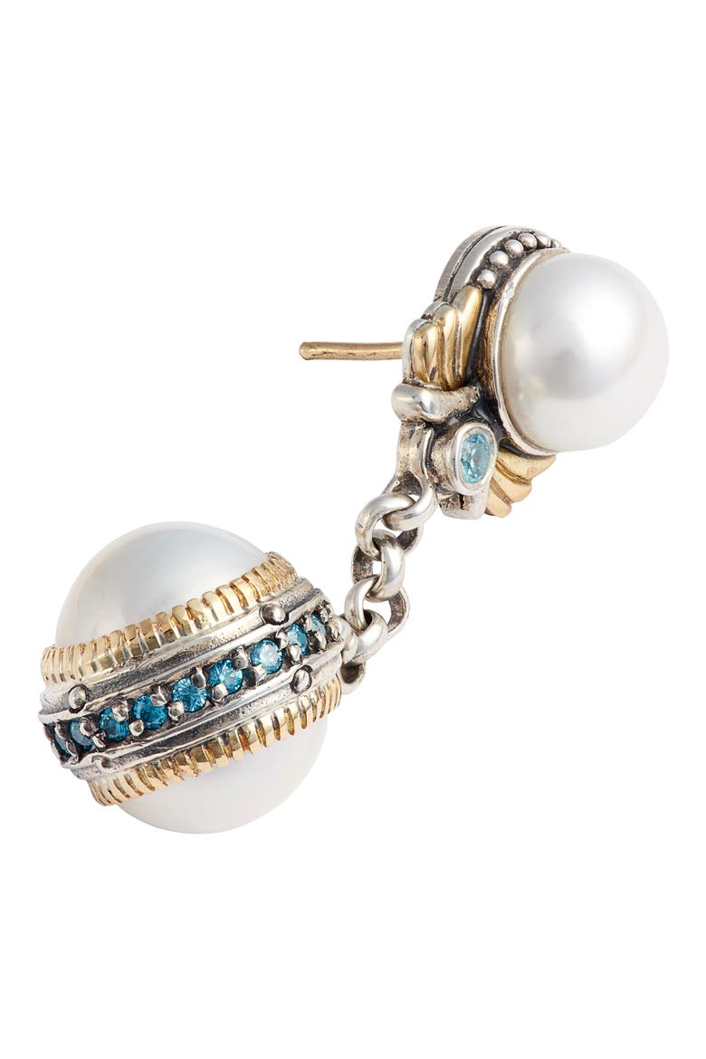 Thalia Double Pearl Chain Earrings, Alternate, color, SILVER/ PEARL