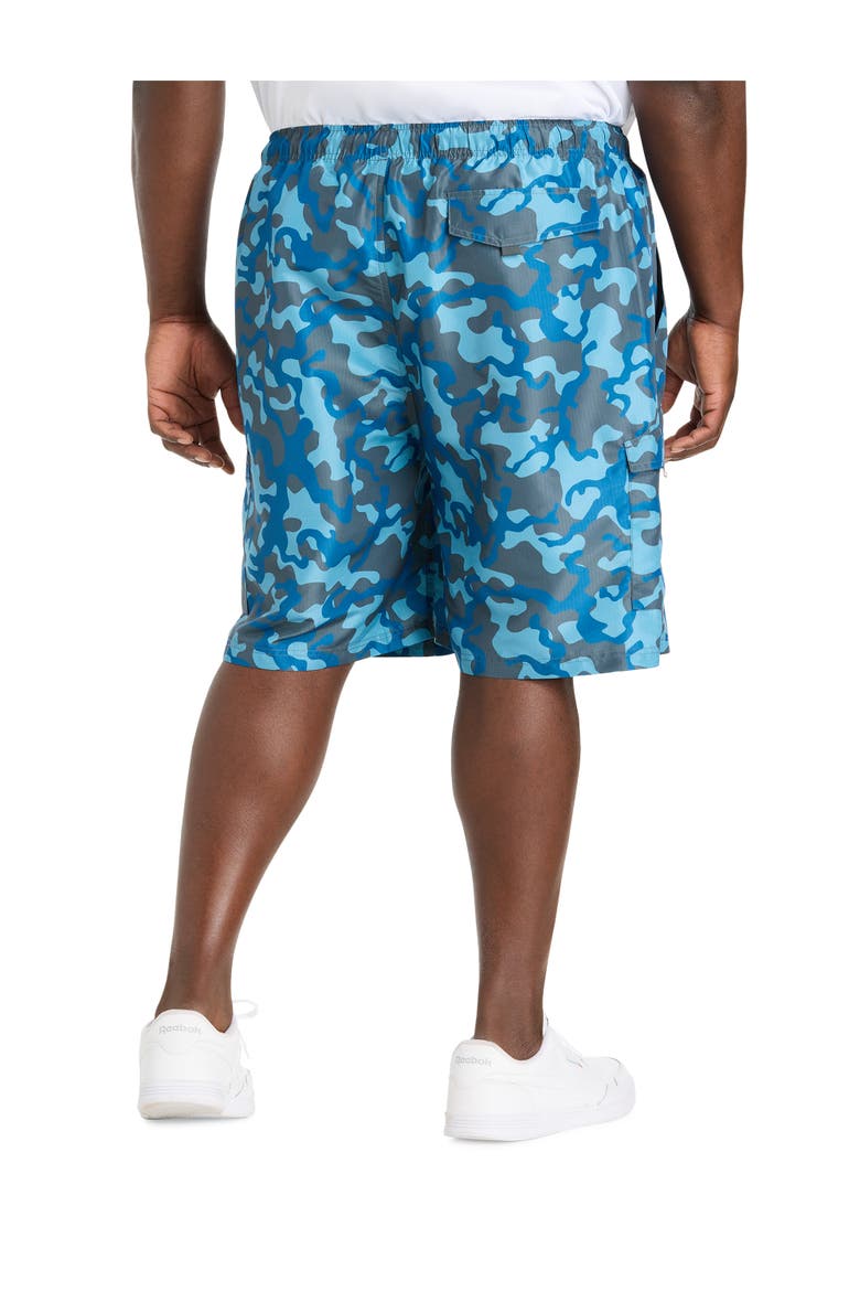 Big & Tall Performance Ripstop Camo Cargo Shorts, Alternate, color, BLUE CAMO