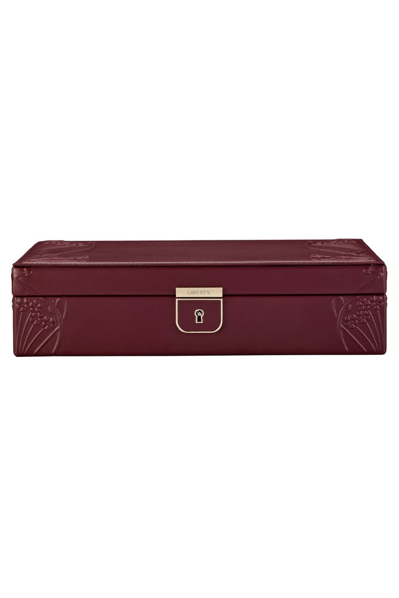 X LIBERTY Medium Jewelry Box, Main, color, Burgundy