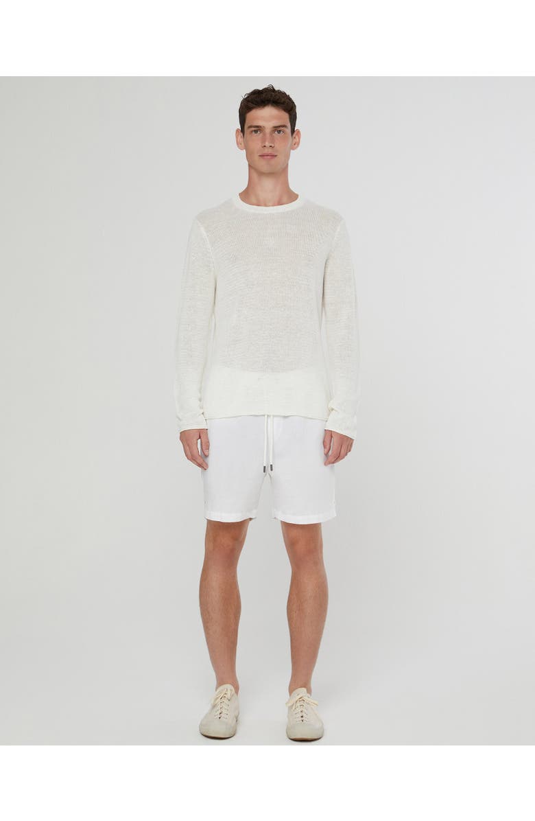 Onia Kevin Crewneck Linen Sweater, Alternate, color, White