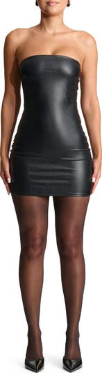 Naked Wardrobe Faux Leather Tube Minidress | Nordstrom