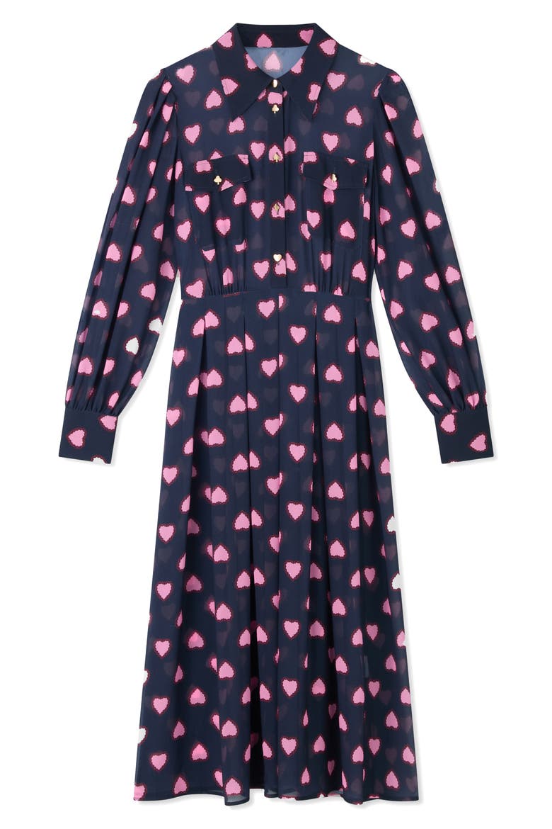 Cody Long Sleeve Chiffon Shirtdress, Alternate, color, NAVY MULTI