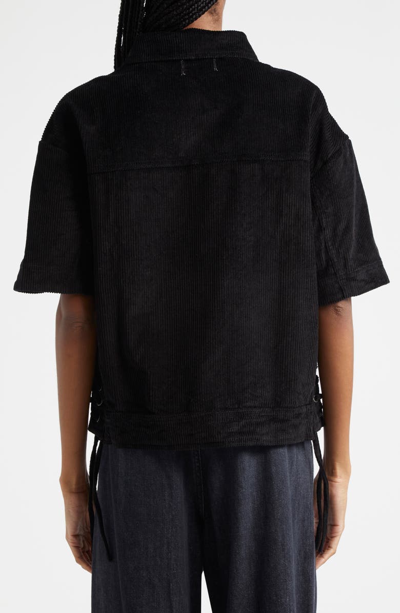 HONOR THE GIFT Short Sleeve Cotton Corduroy Shirt Jacket, Alternate, color, Black
