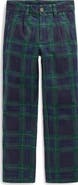 Mini Boden Kids' Smart Slim Plaid Cotton Trousers