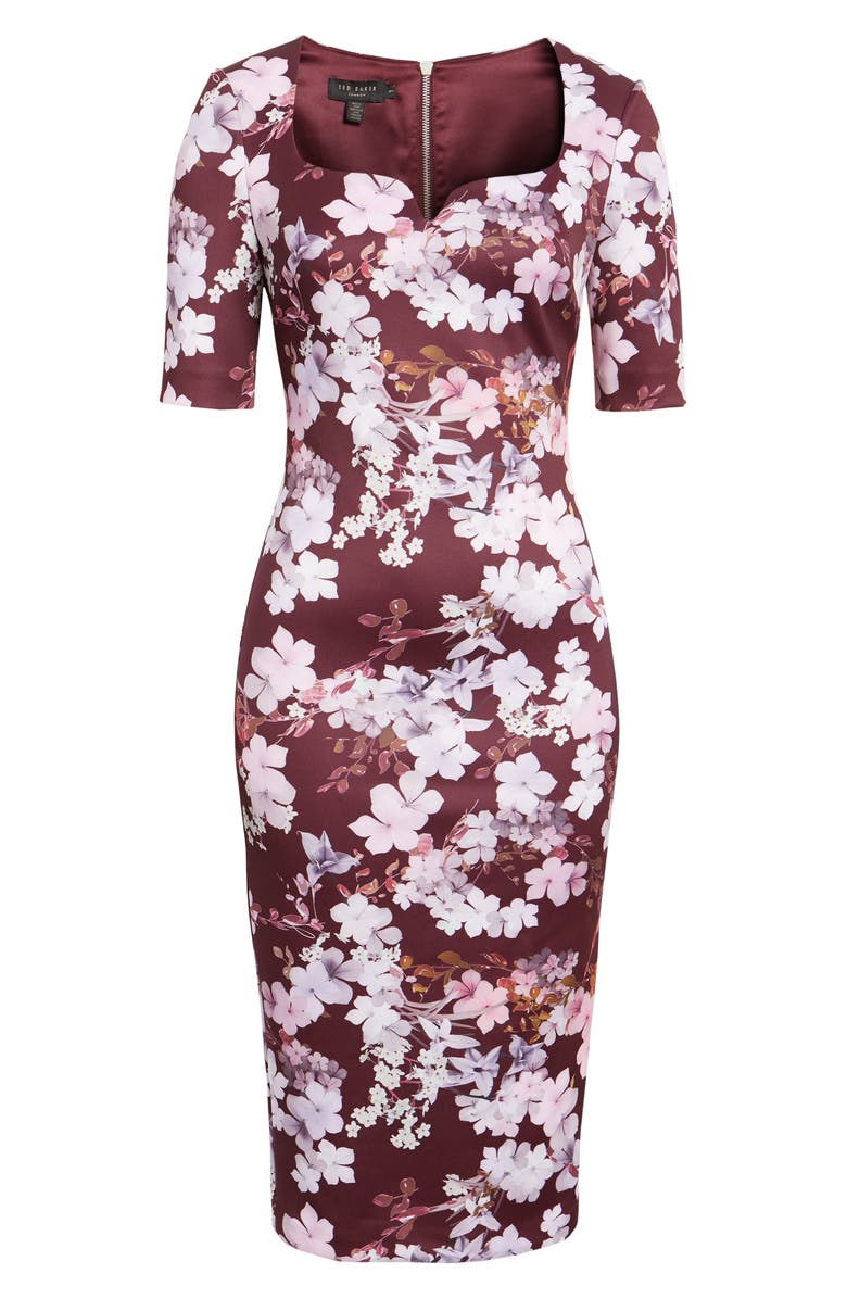 Ted Baker London Heike Pergola Floral Print Body-Con Dress, Alternate, color,