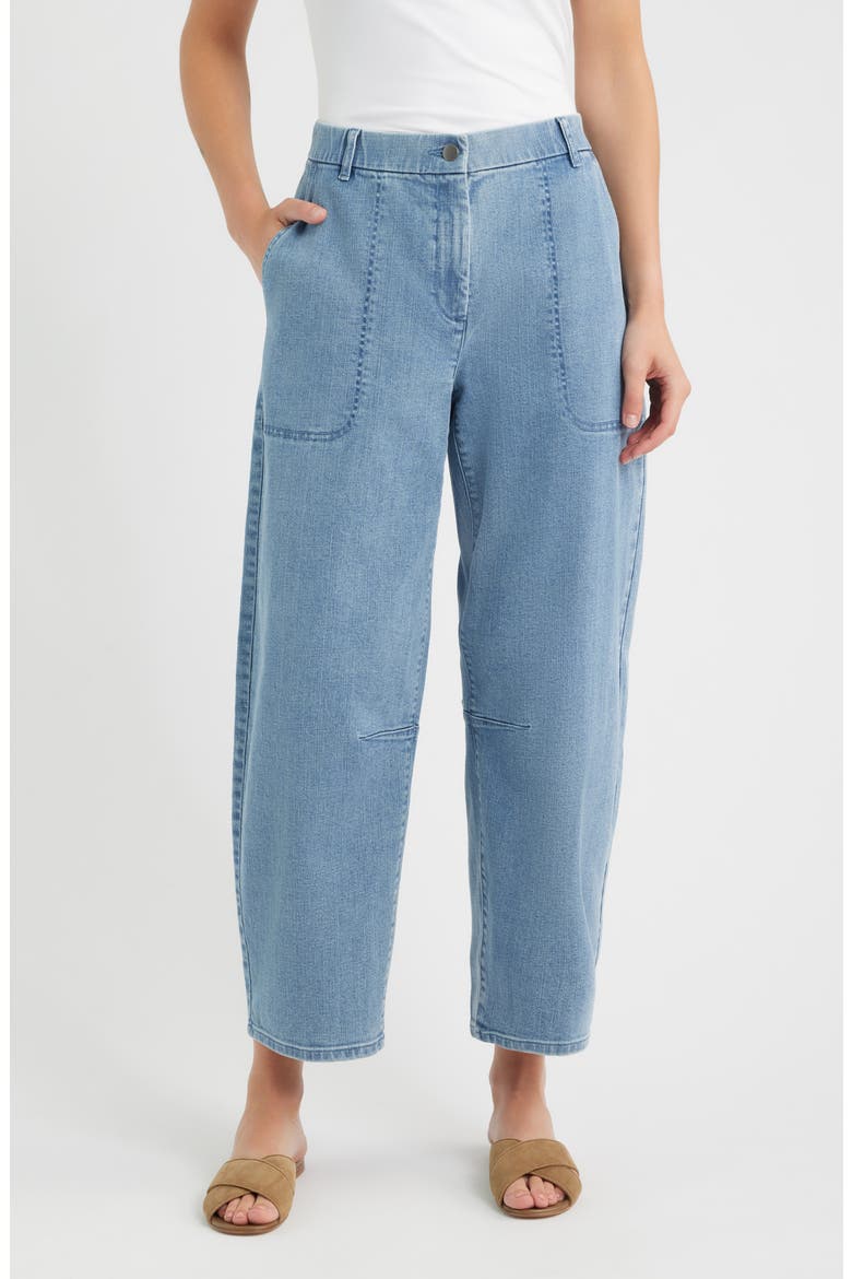 Organic & Recycled Cotton High Waist Ankle Arch Jeans, Main, color, CLASSIC INDIGO