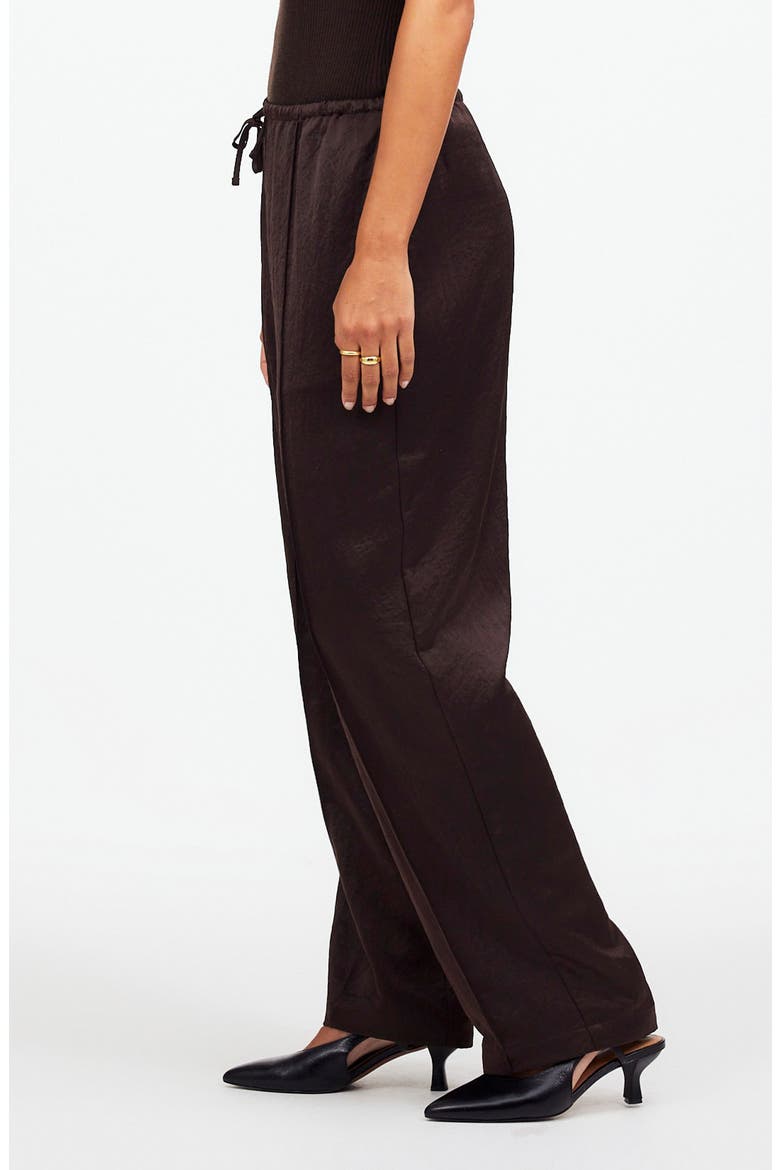 Pintuck Slim Pull-On Pants, Alternate, color, DARK CAROB
