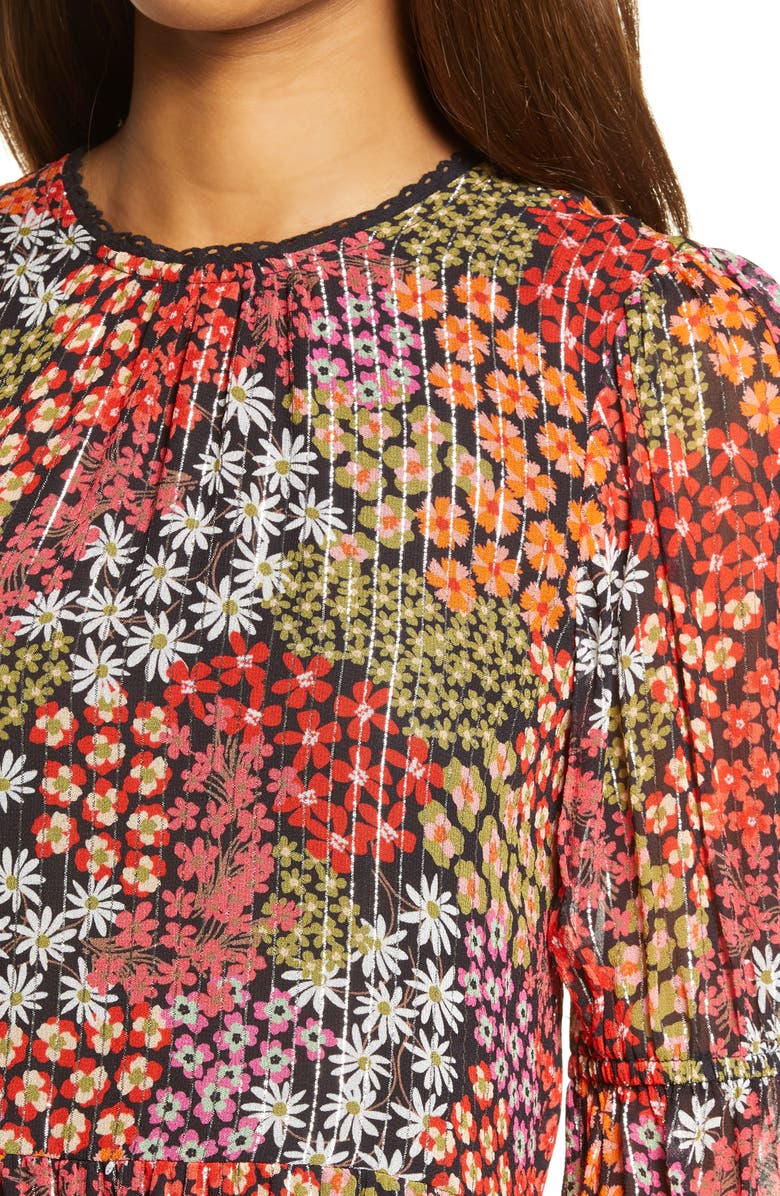 Saylor Talley Floral Print Long Sleeve Minidress, Alternate, color, 