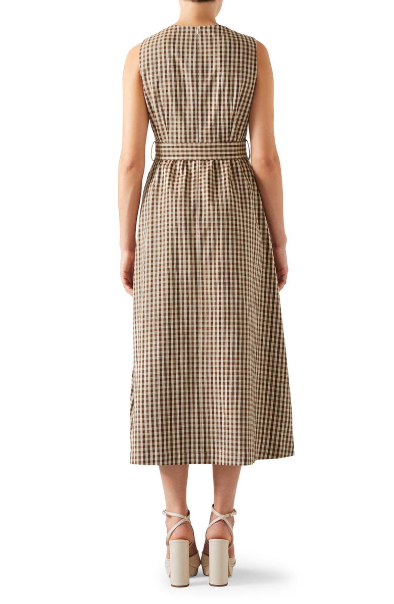 LK Bennett Rae Check Sleeveless Midi Dress, Alternate, color, 