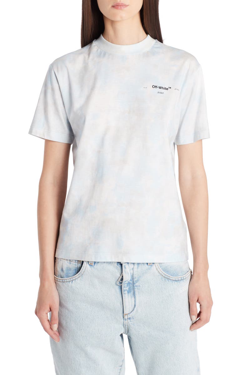 Off-White Puzzle Arrow Logo Tie Dye Cotton Tee, Main, color,