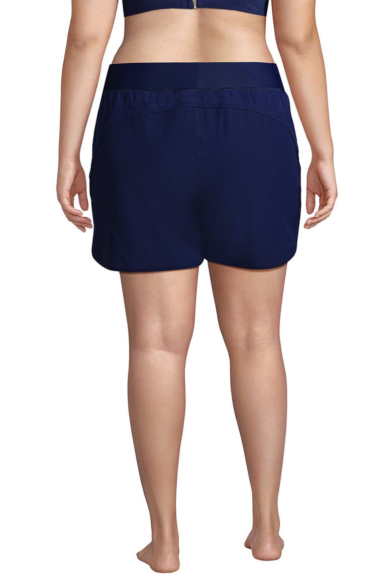 Plus Size 5" Board Shorts with Panty, Alternate, color, Deep Sea Navy