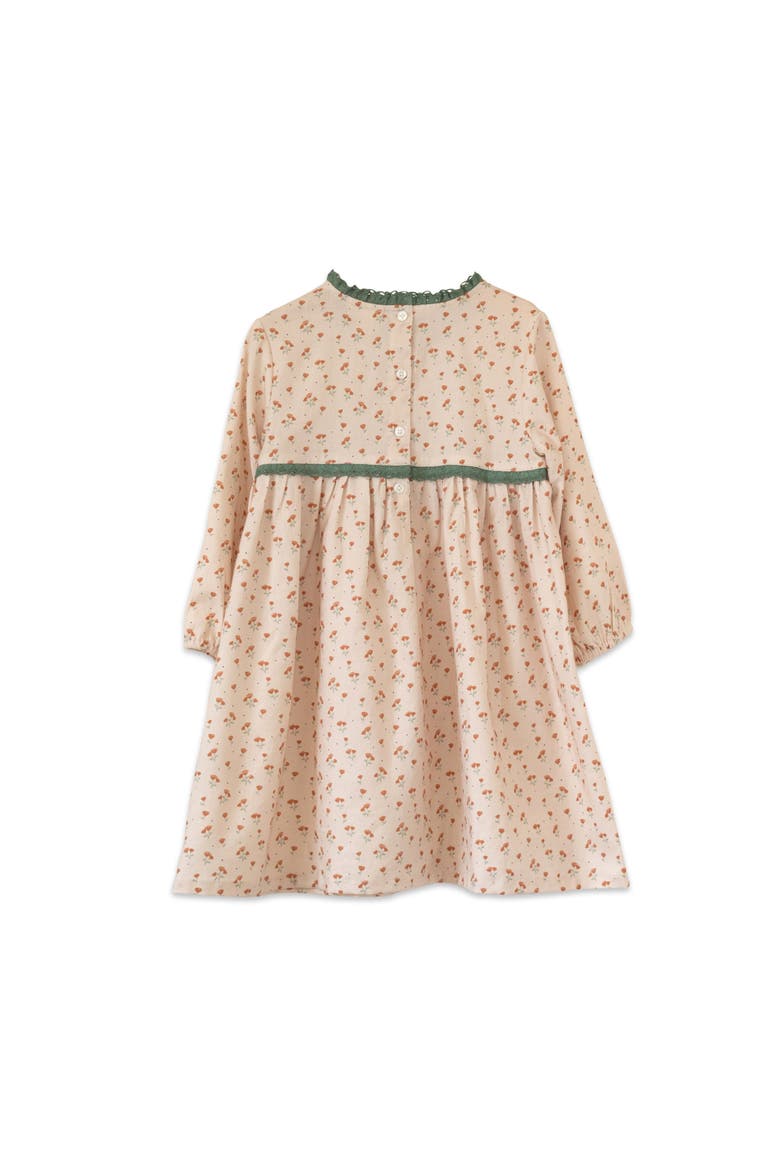 Priya Dress with Lace Trim, Alternate, color, Beige Petals