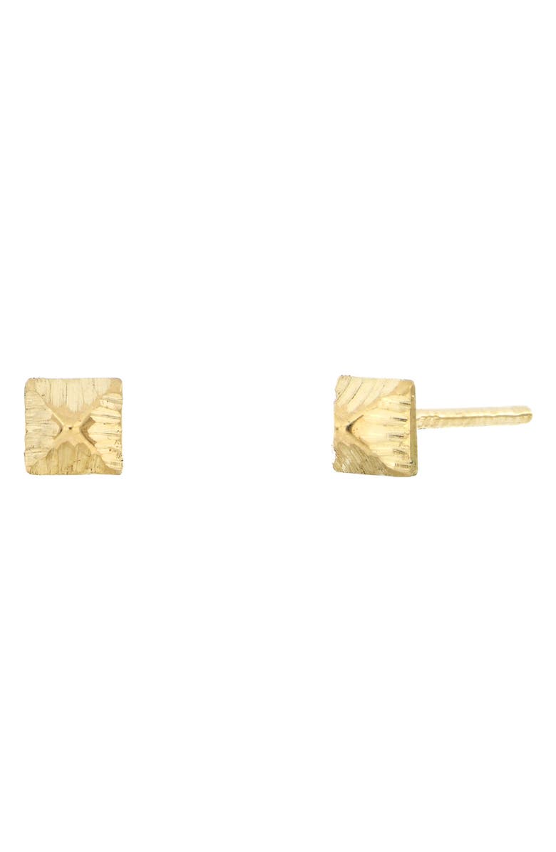Bony Levy 14K Yellow Gold Textured Pyramid Stud Earrings, Main, color, 