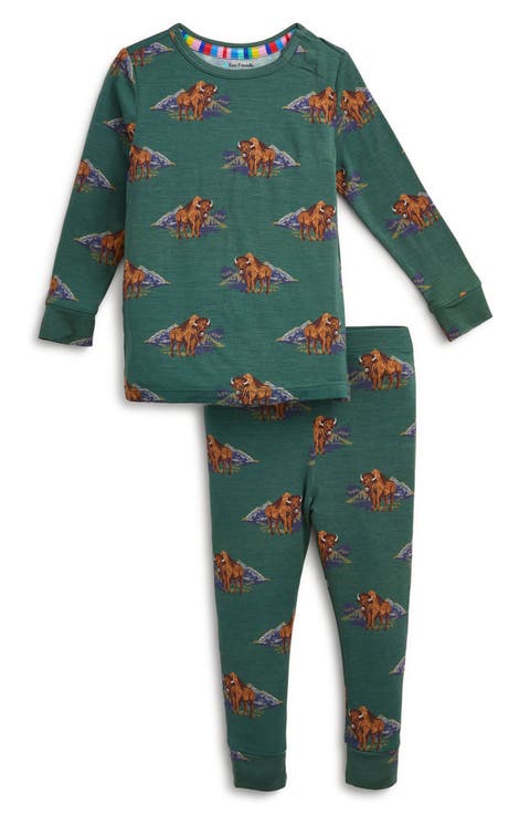 Kids' Bison Print Modal Pajamas