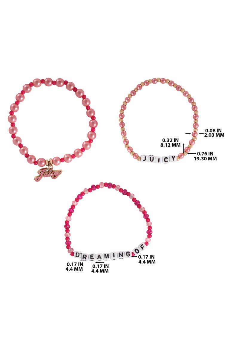 Beaded Bracelet Set, Alternate, color, pink, white, gold