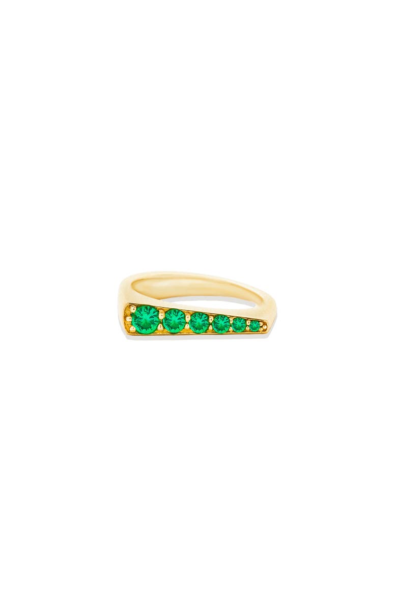 Campbell + Charlotte Edge Tapered Stacking Ring, Main, color, Emerald-Gold