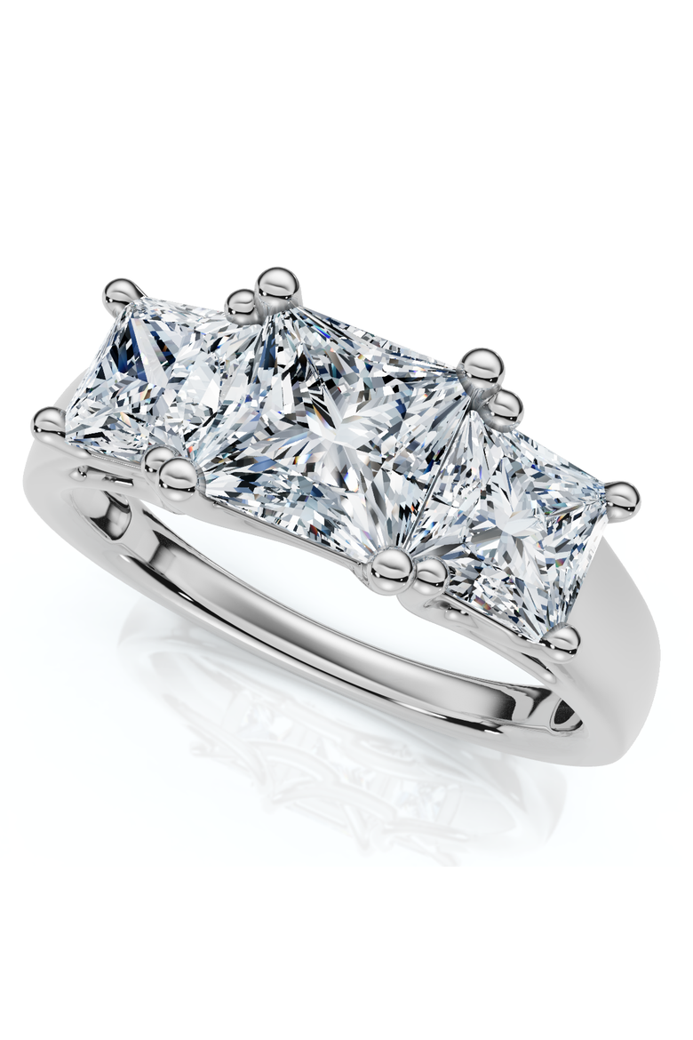 2Ct Princess Cut Diamond Engagement Ring 14k Gold Lab Grown, Alternate, color, 14k White Gold