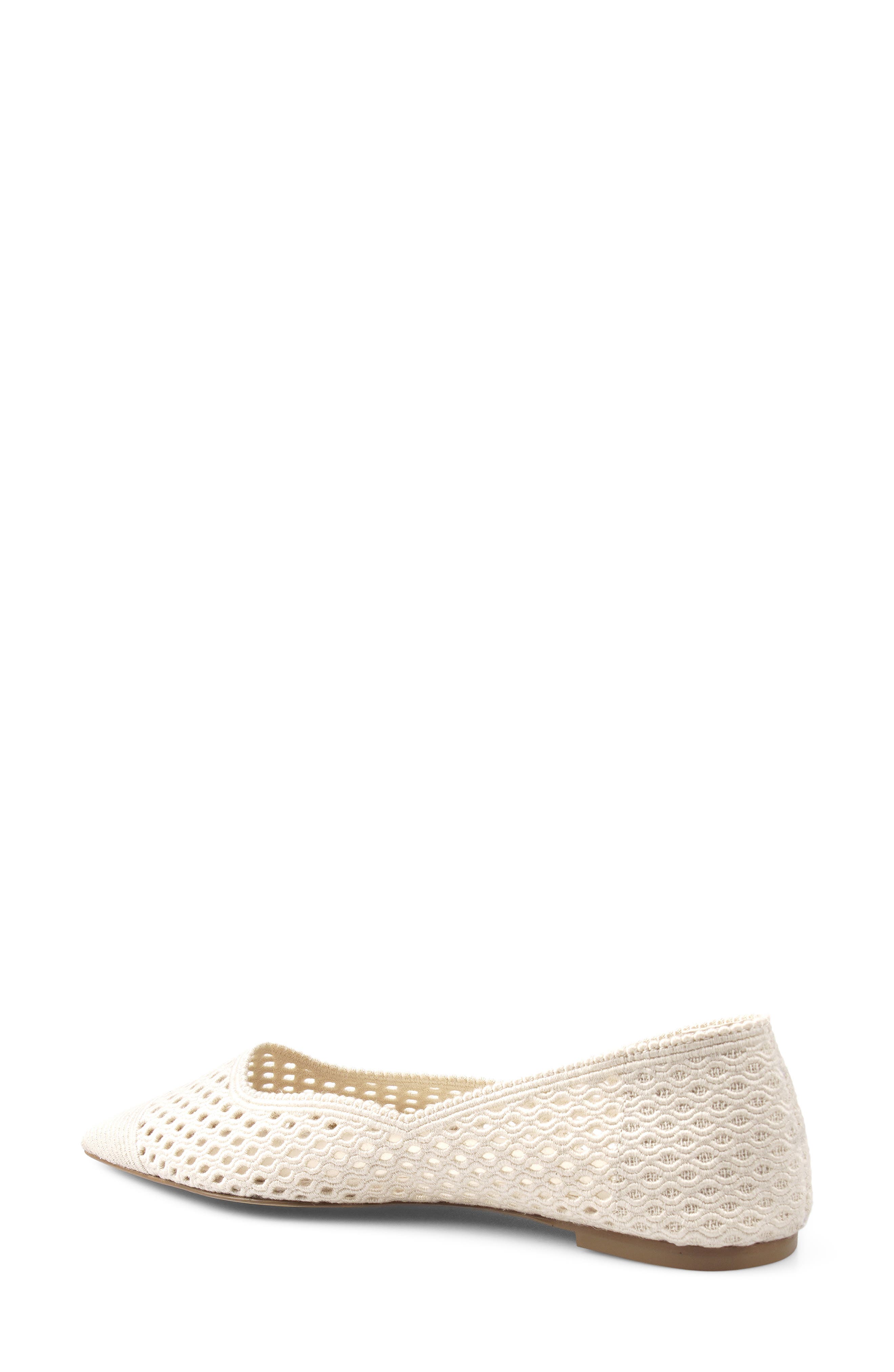 Cindylou Pointed Toe Flat, Alternate, color, OFF WHITE FABRIC
