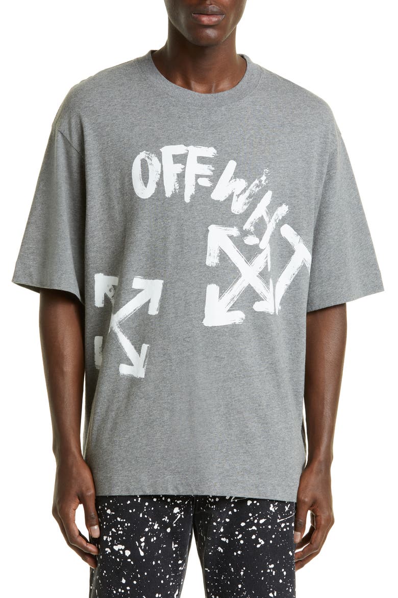 Paint Script Logo Cotton Graphic Tee, Main, color, MELANGE GREY