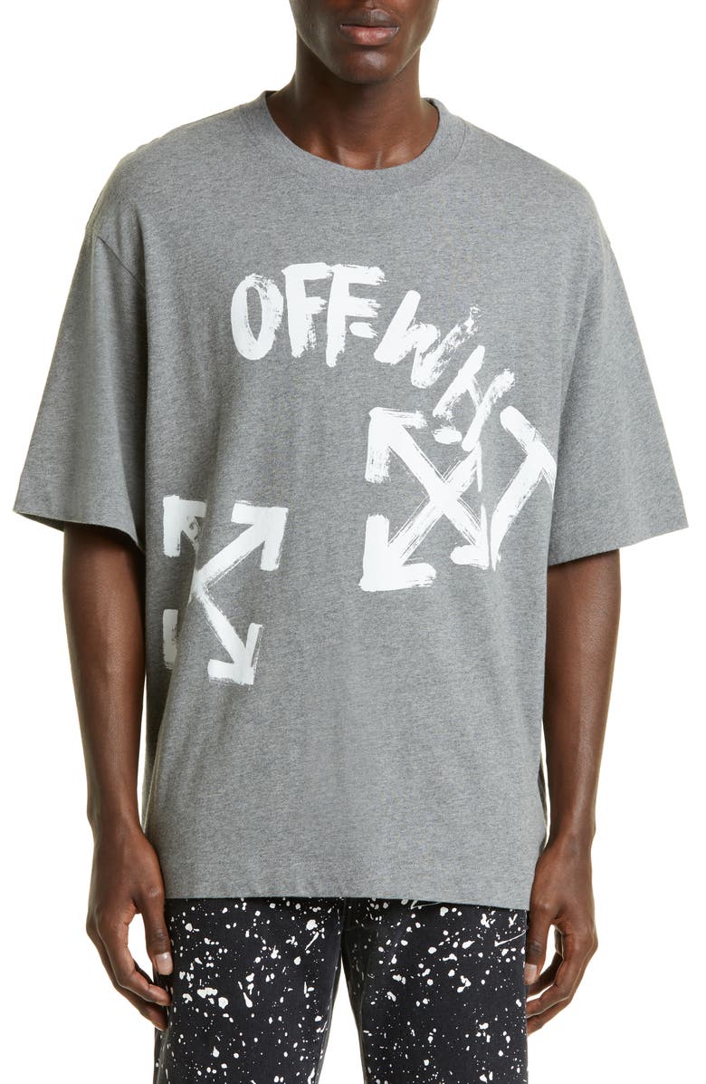 Off-White Paint Script Logo Cotton Graphic Tee, Main, color, 