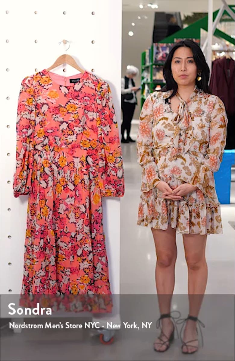 Isabel Floral Long Sleeve Silk Maxi Dress, sales video thumbnail
