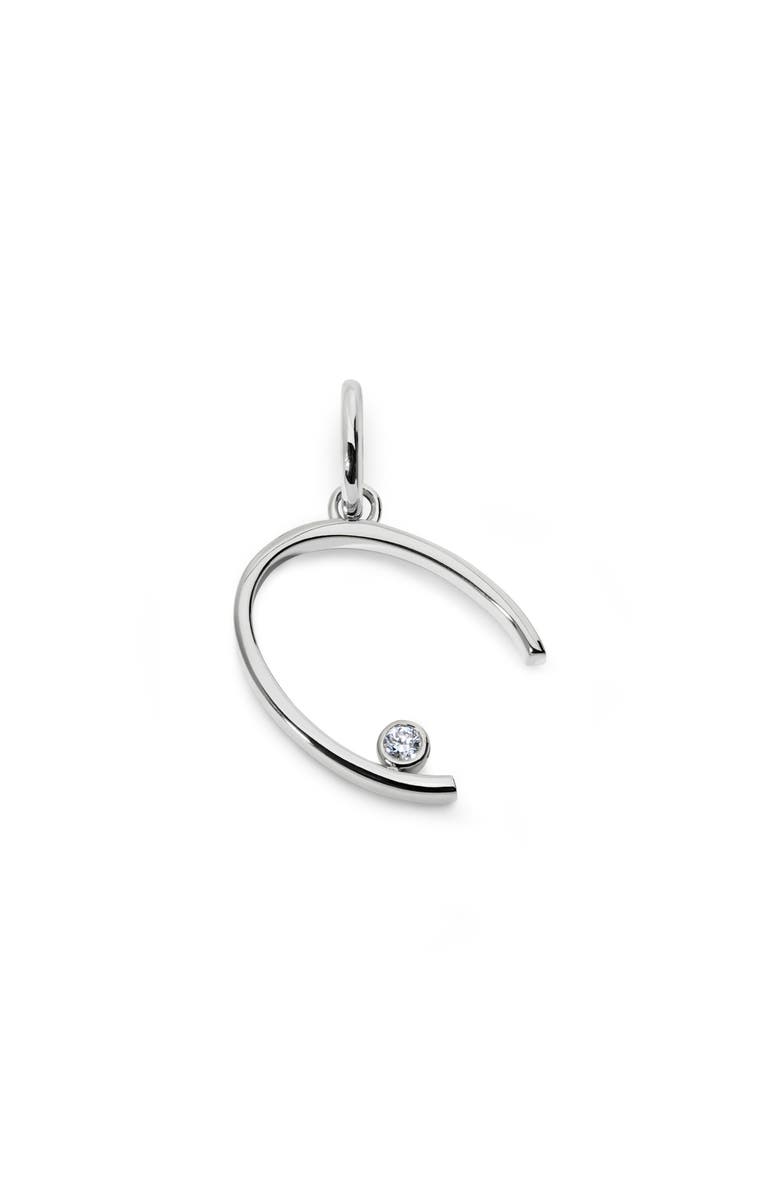 Monica Vinader Lab Grown Diamond Initial Pendant, Main, color, Sterling Silver C
