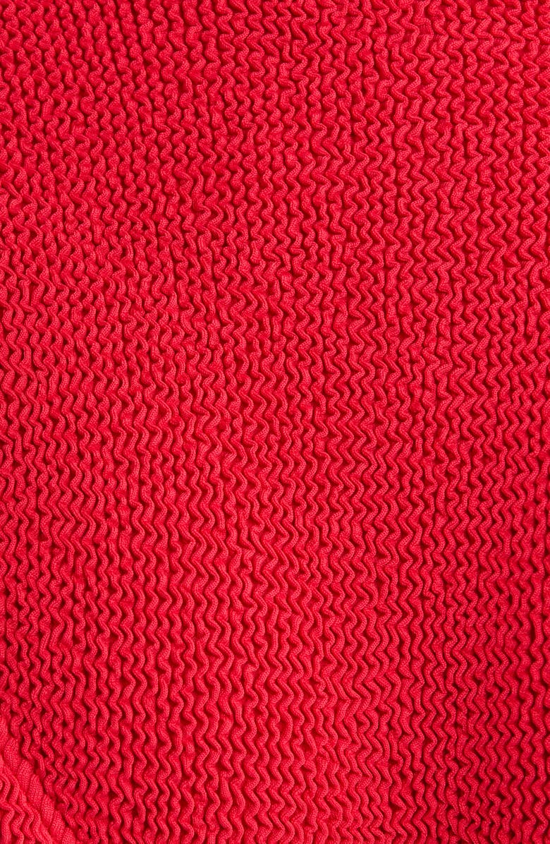 Hunza G Alicia Textured Bikini Top, Alternate, color, Red
