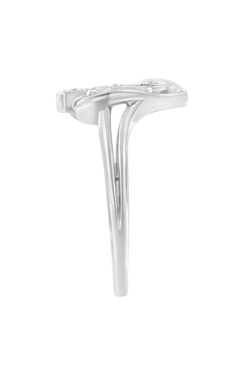 Haus of Brilliance 10K White Gold Diamond-Accented Cross & Open Heart Promise Fashion Ring, Alternate, color, White Gold