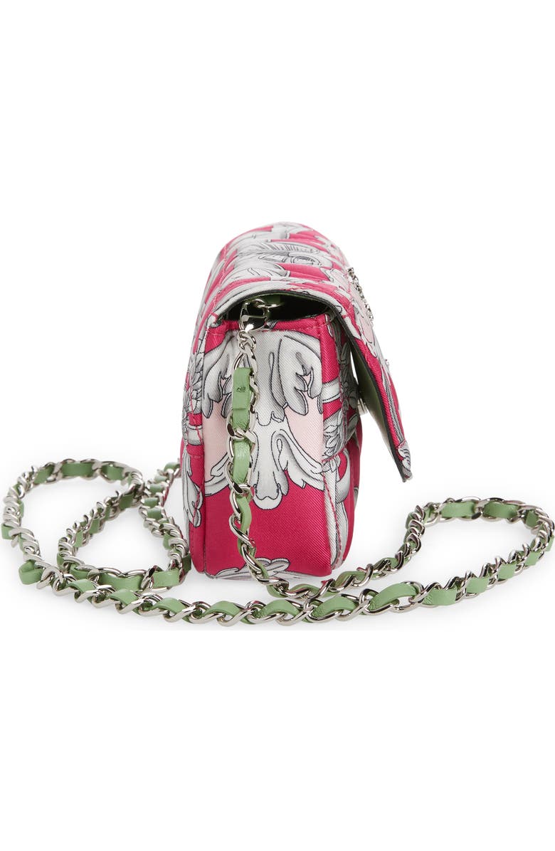 Versace Virtus Print Quilted Silk Twill Shoulder Bag, Alternate, color,